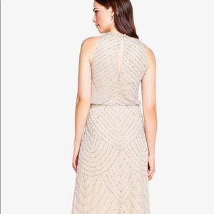 Adrianna Papell Art Deco Beaded Blouson Dress